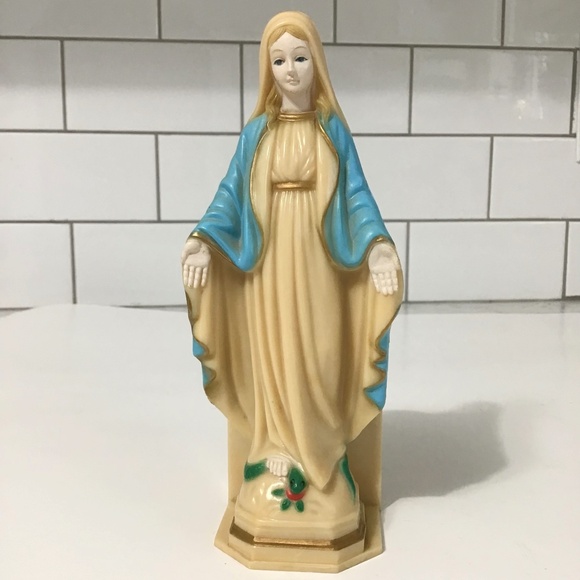 Other - VTG 1960s Madonna plastic planter Virgin Mary Small Vase Religious Hong Kong